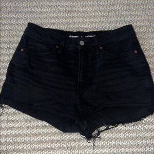 Old Navy Black Jean Shorts High-Waisted Frayed Hem